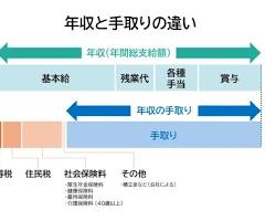 年収 所得 手取り 違い 図解 カレー料理 例えの画像